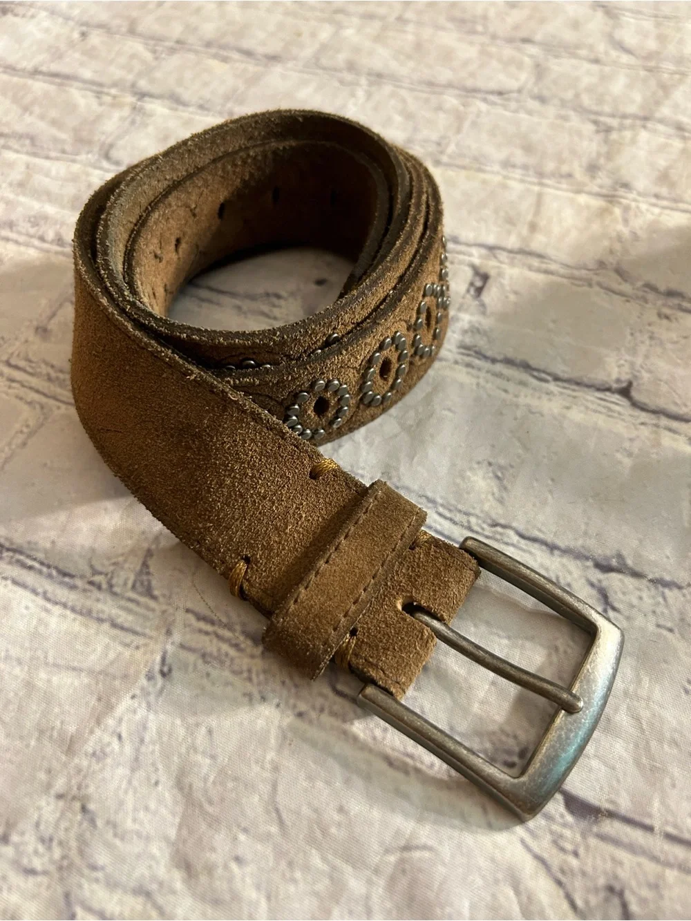 MAURICES WIDE RUST COLOR WOVEN BOHO BELT M/L & SUEDE STUDED BOHO AEO BELT